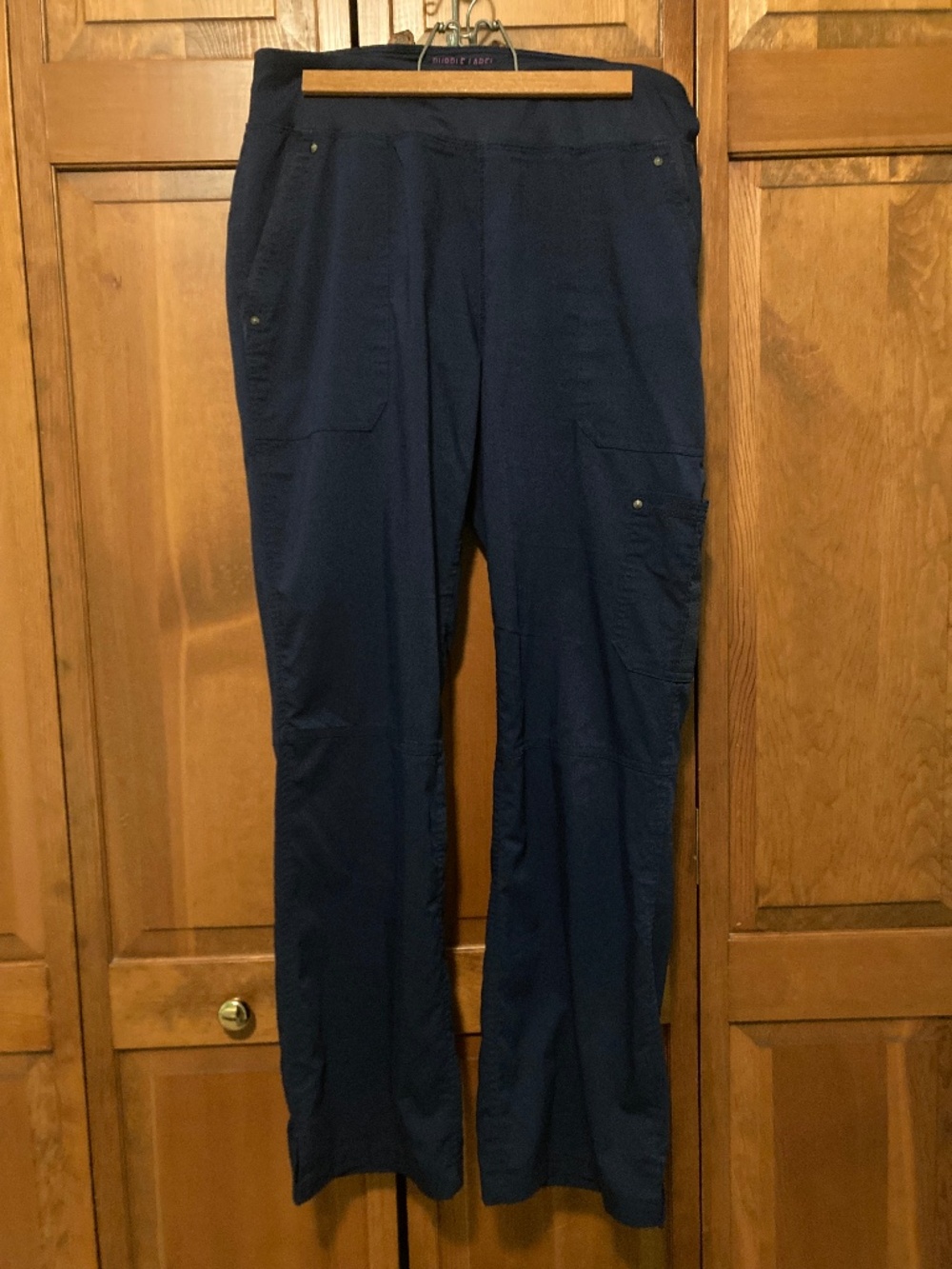 YOGA by Healing Hands Navy Blue Scrub Pants Size Medium